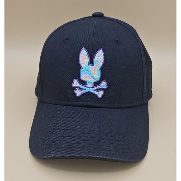 Psycho Bunny Adult Hat Cap Strapback Navy Blue PB One Size - Picture 1 of 7